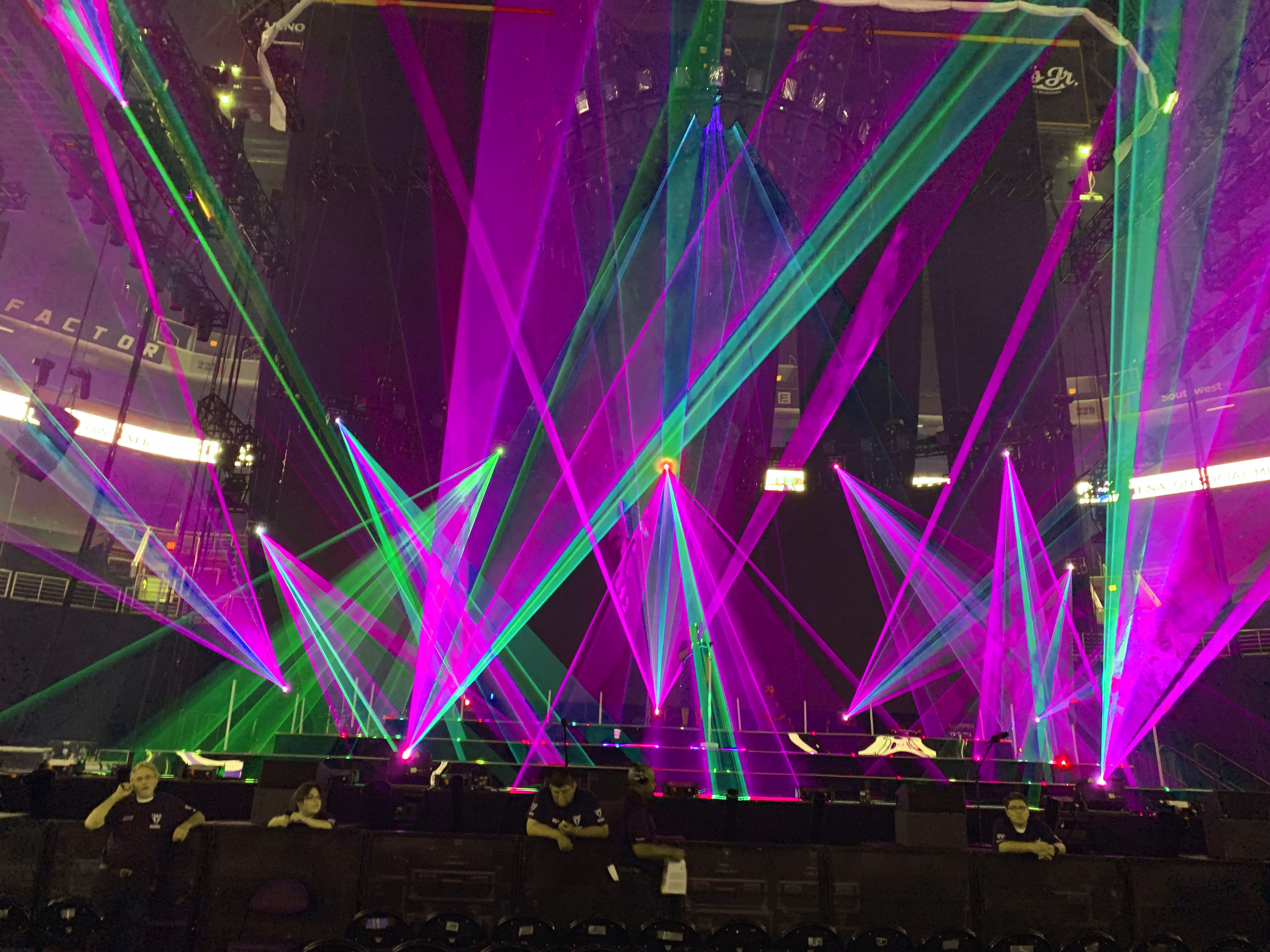 Laser beams during production