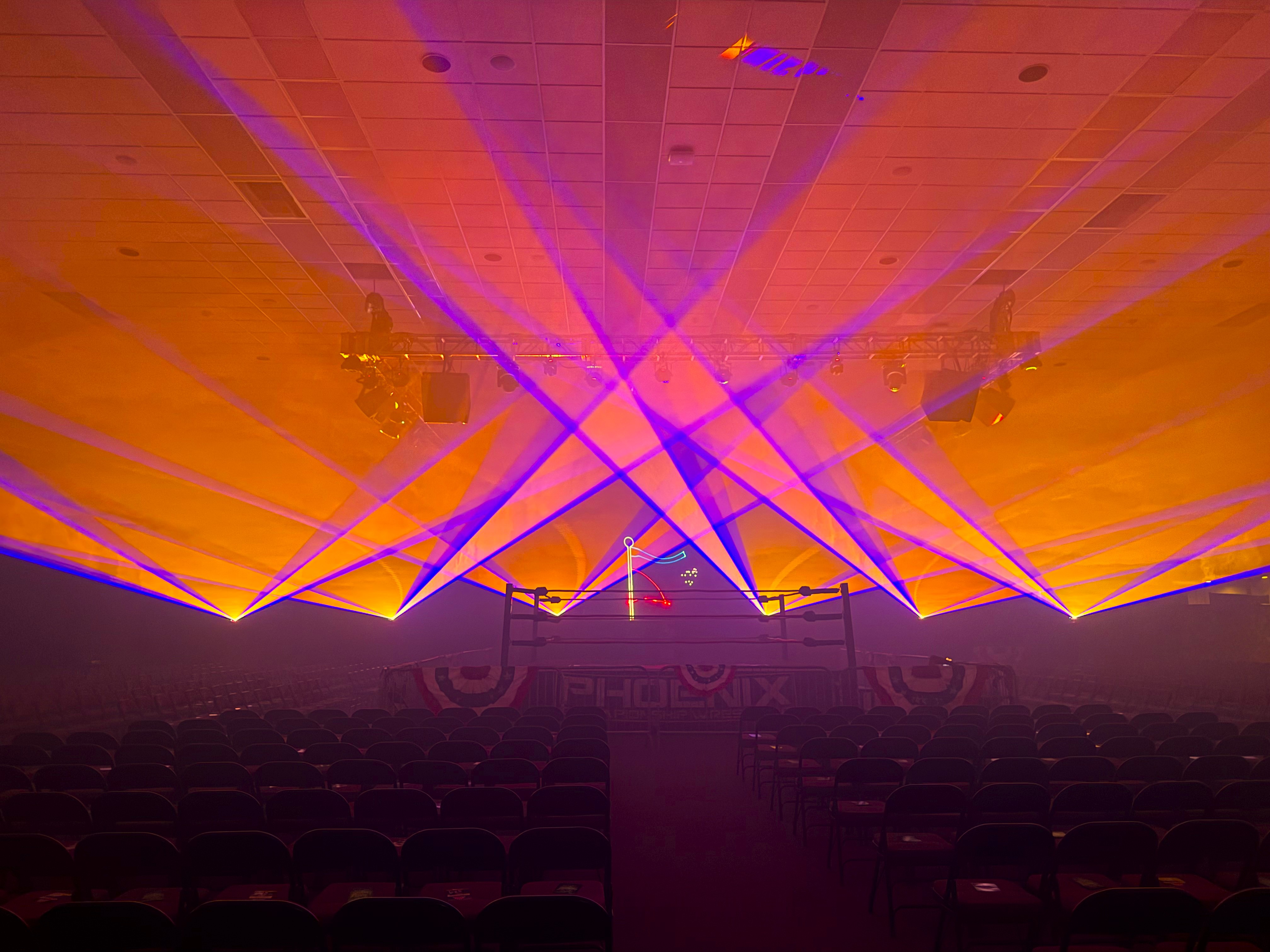 Laser show in a venue