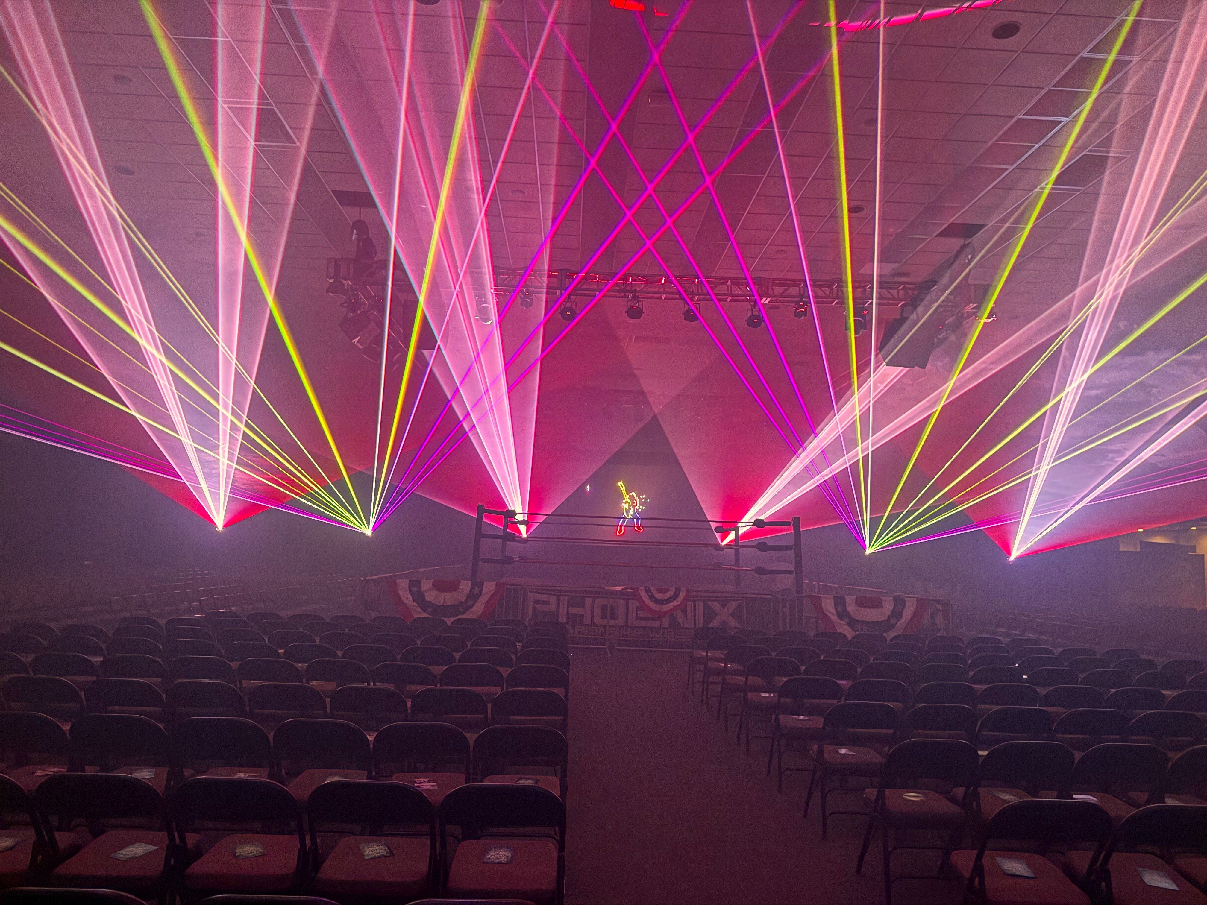 Laser installation at an event