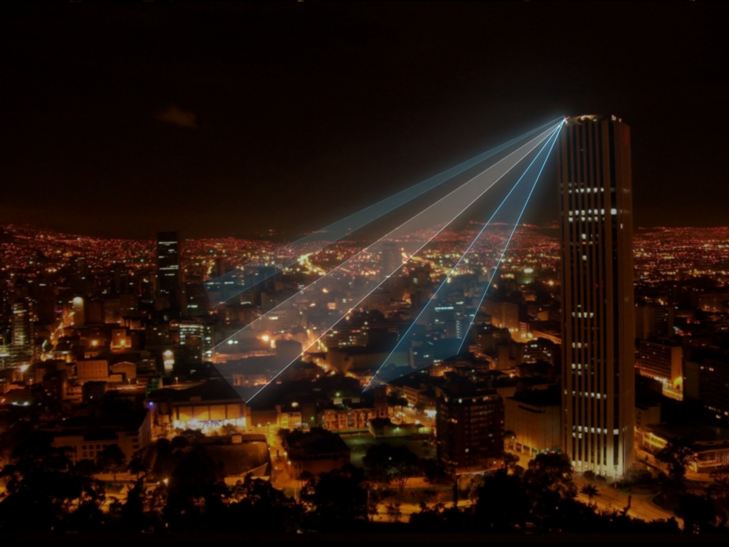 Lasers over the city