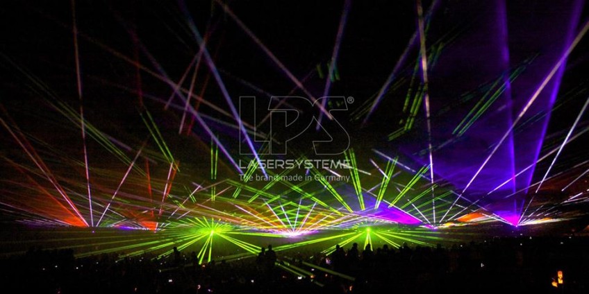 Indoor stage lighting with lasers