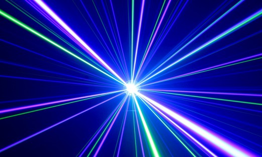 Laser beams over a live event stage